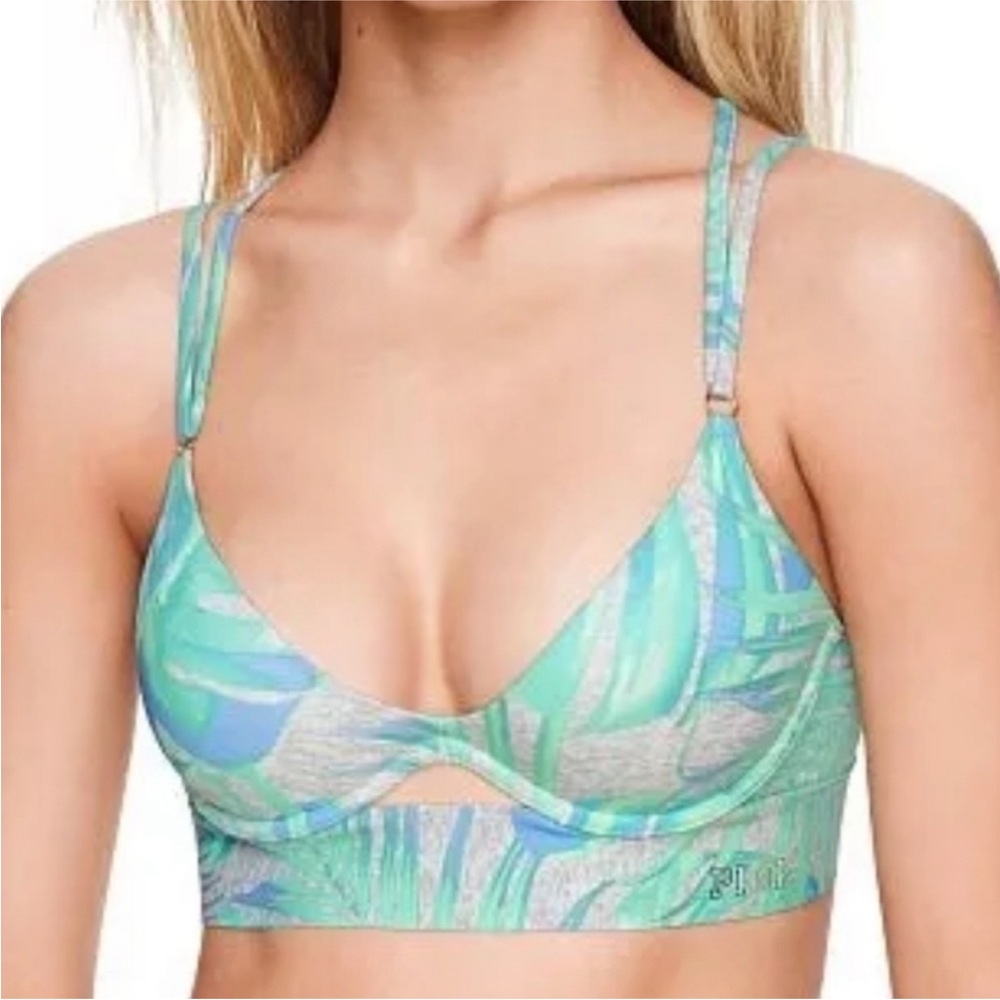 PINK Victoria’s Secret Bonded Push Up Bra With All Over Palm Trees Decor, Small